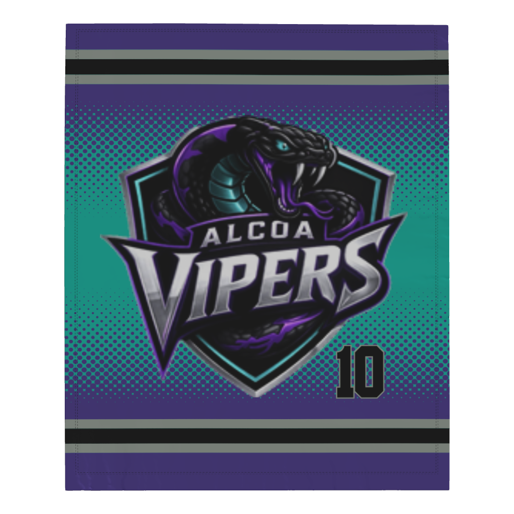 Alcoa Vipers Microfleece Blanket - 50" W X 60" L - With Number