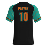 Sevier Heat V-Neck Game Jersey - Black/Teal