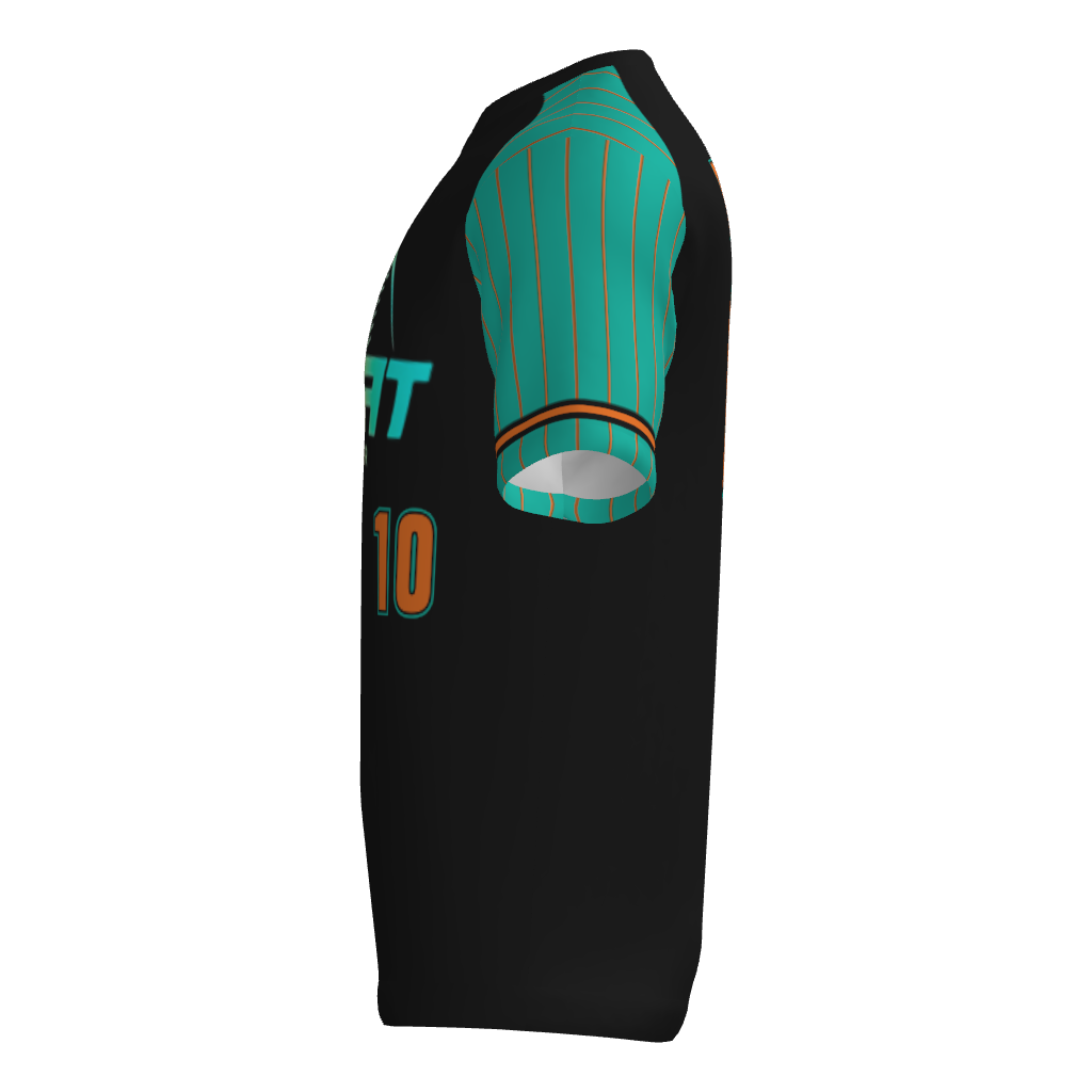 Sevier Heat V-Neck Game Jersey - Black/Teal