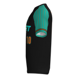 Sevier Heat V-Neck Game Jersey - Black/Teal