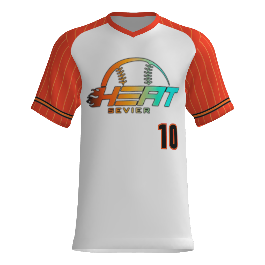 Sevier Heat V-Neck Game Jersey - White/Orange