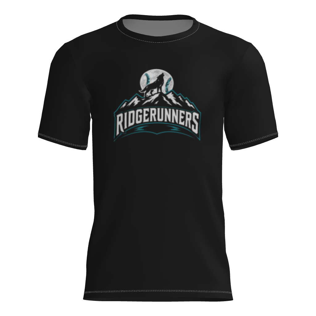 Ridge Runners Short Sleeve Dri-Gear DTF Tee Shirt Black W/Number