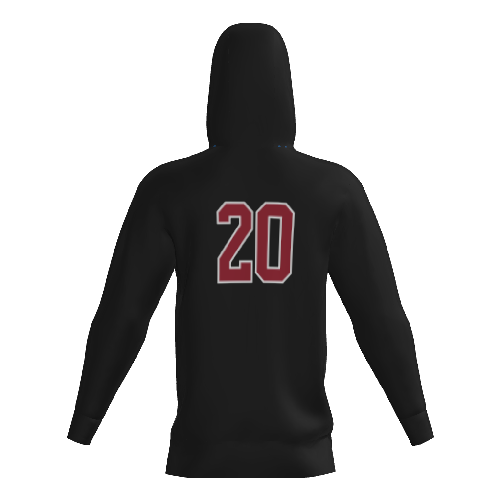 Lone Star Vipers Sublimated Fleece Player Hoodie - Black/Scarlet