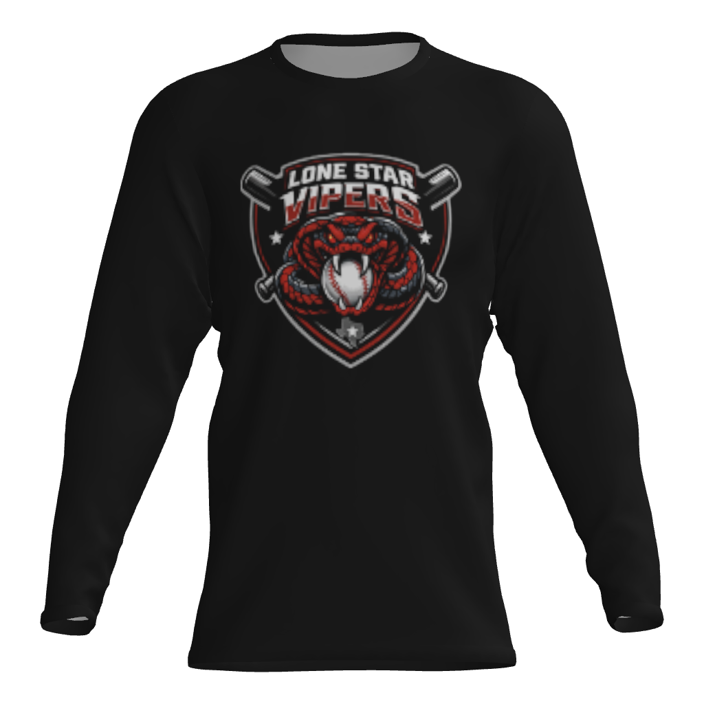 Lone Star Vipers Long Sleeve Dri-Gear Sublimated T-Shirt - Black
