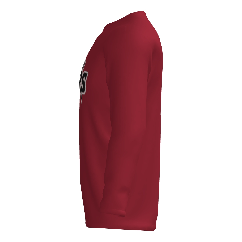 Lone Star Vipers Long Sleeve Dri-Gear Sublimated T-Shirt - Scarlet