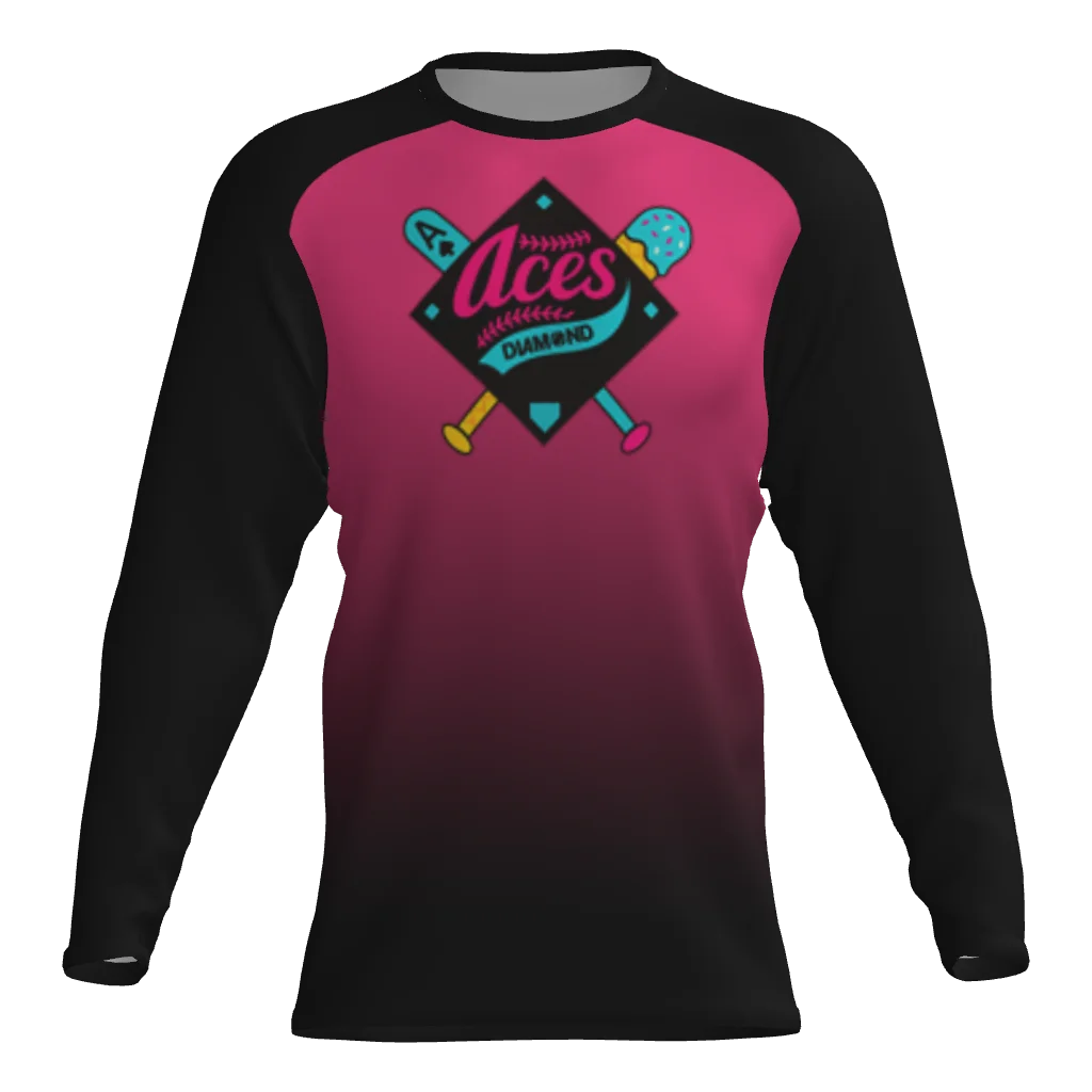 Diamond Aces Player Long Sleeve Dri-Gear Sublimated Tee Shirt