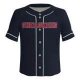 South Doyle Middle Full Button Pro Neck Short Sleeve Fitted Game Jersey - Navy