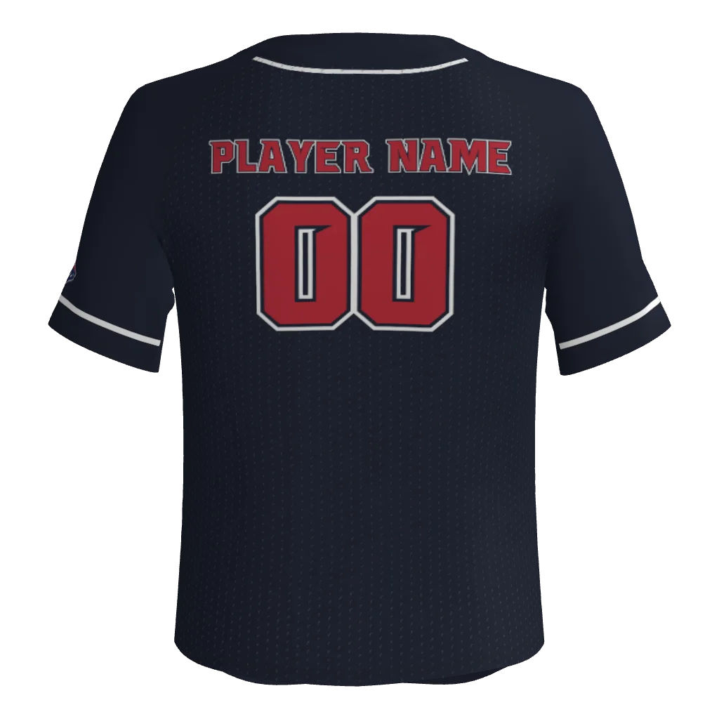 South Doyle Middle Full Button Pro Neck Short Sleeve Fitted Game Jersey - Navy
