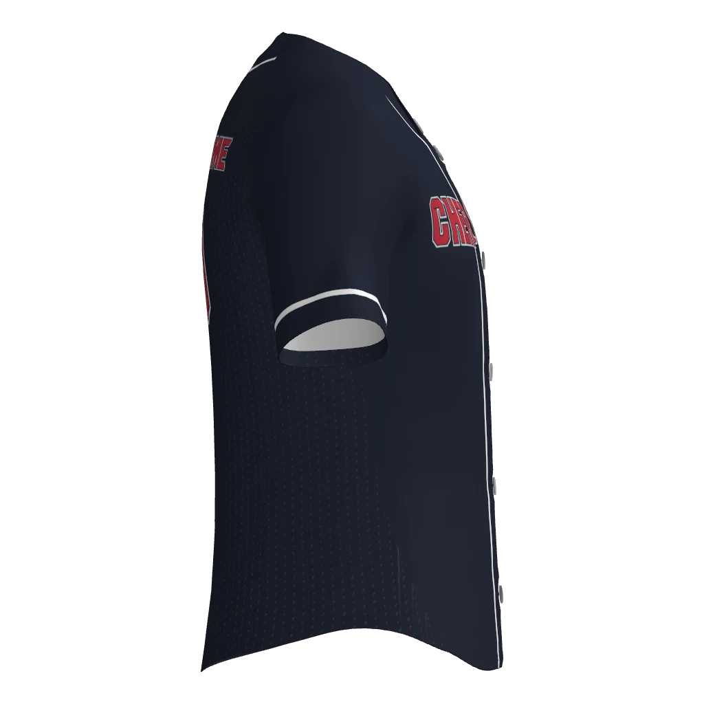 South Doyle Middle Full Button Pro Neck Short Sleeve Fitted Game Jersey - Navy