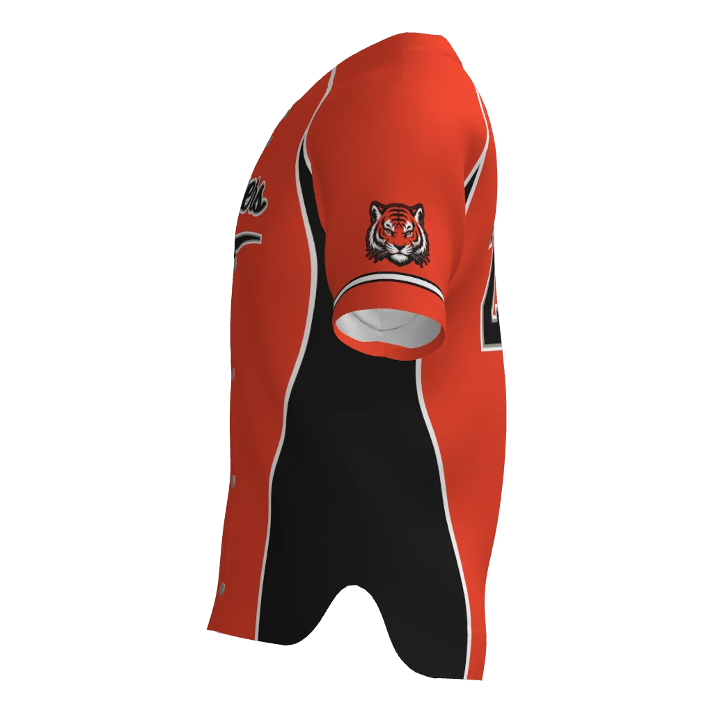 Tigers Full Button Short Sleeve Fan Jersey