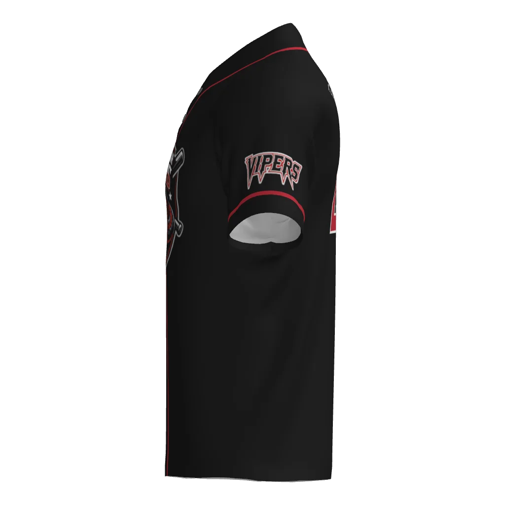 Lone Star Vipers 2-Button Game Jersey - Black