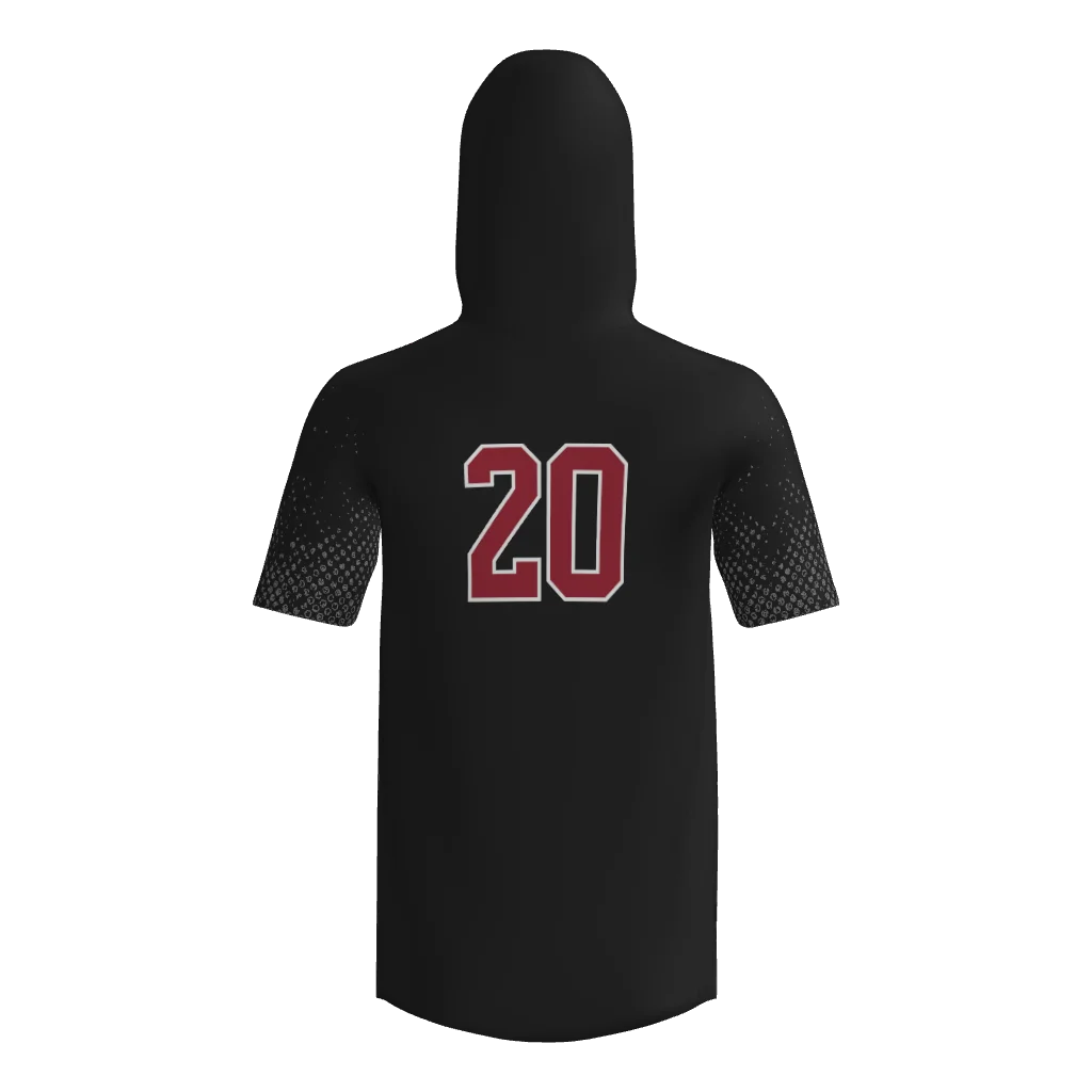 Long Star Vipers Short Sleeve Sublimated Hoodie - Black/Red