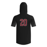 Long Star Vipers Short Sleeve Sublimated Hoodie - Black/Red
