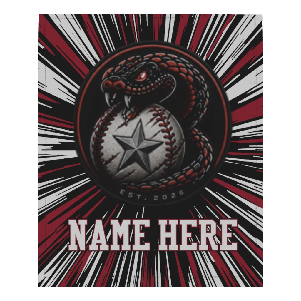 Lone Star Vipers Microfleece Blanket - 50" W X 60" L - With Name