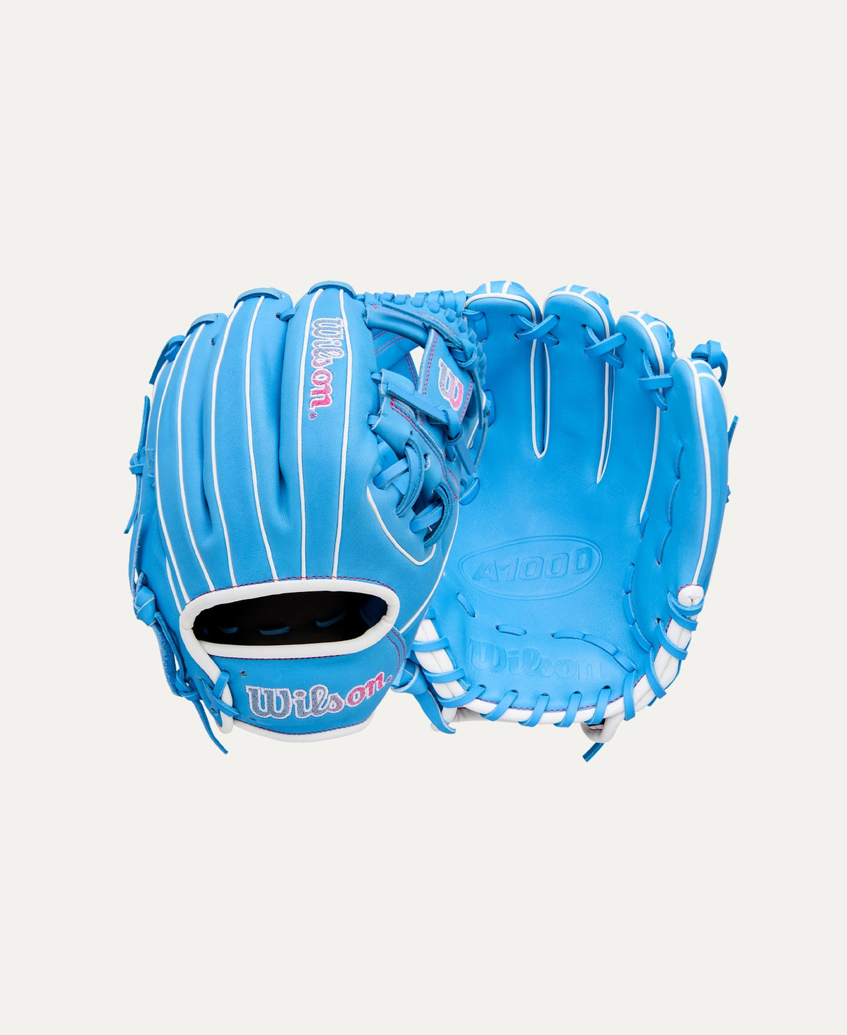 New 2026 Wilson A1000 1786 11.5” H-Web Infield Baseball Glove - Blue/Flamingo/White