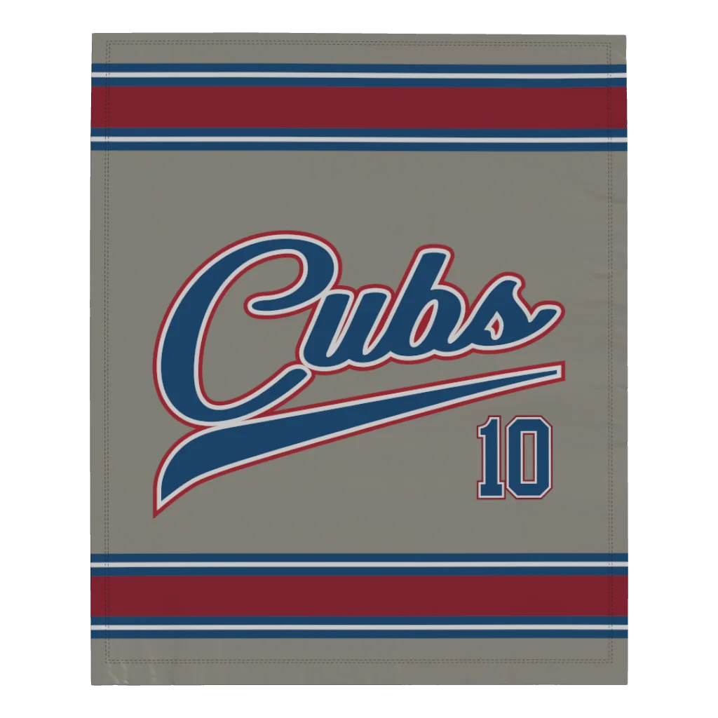 Sandlot Cubs Microfleece Blanket - 50" W X 60" L - With Name or Number