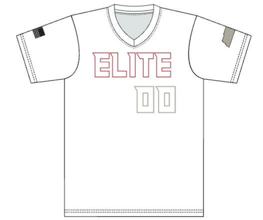 Elite 12u V-Neck Game Jersey - White