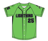 Bower Lightning Full Button Pro Neck Short Sleeve Fitted Game Jersey