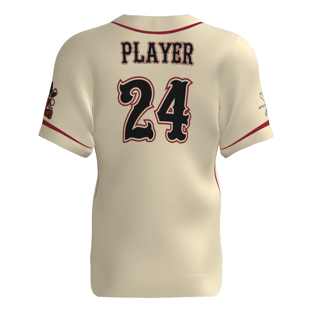 Outlaws Full Button Short Sleeve Game Jersey