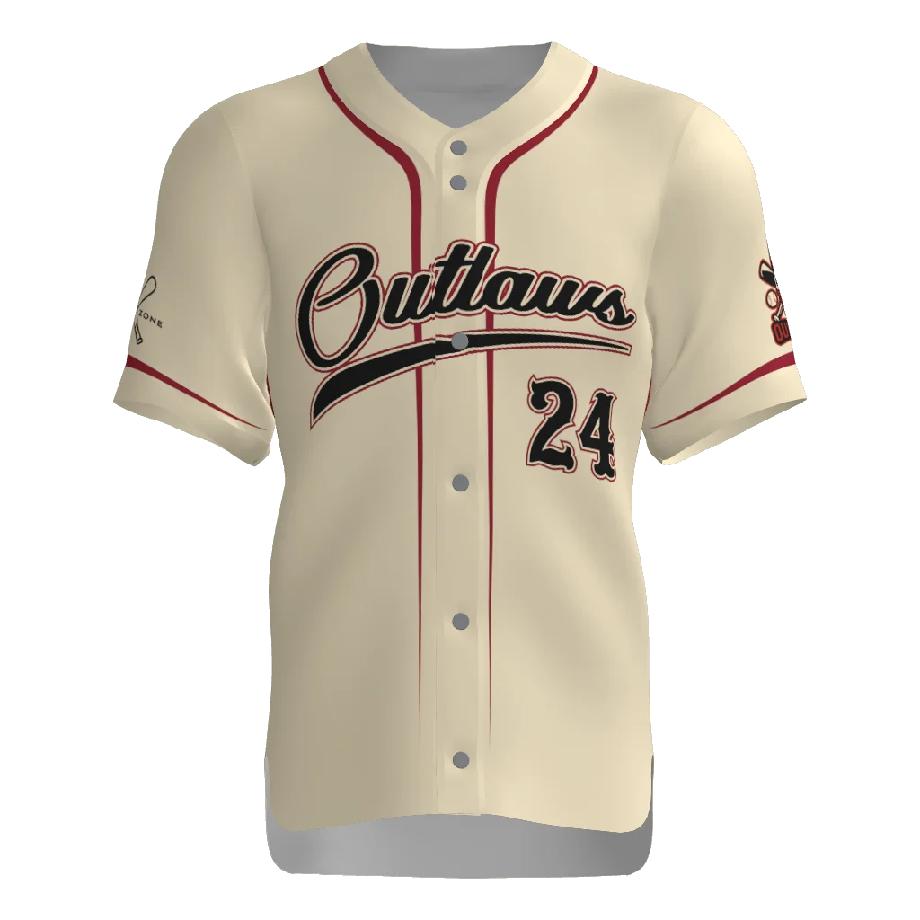 Outlaws Full Button Short Sleeve Game Jersey