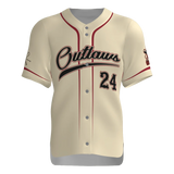 Outlaws Full Button Short Sleeve Game Jersey