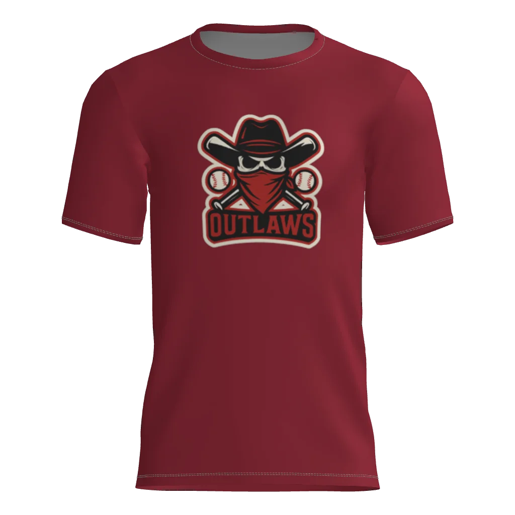 Outlaws Short Sleeve Dri-Gear DTF Tee Shirt W/Number