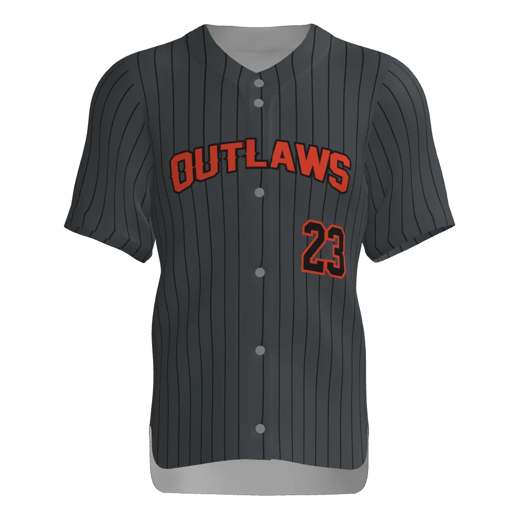 Outlaws Full Button Short Sleeve Game Jersey