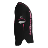 Pink Lightning Full Button Short Sleeve Game Jersey
