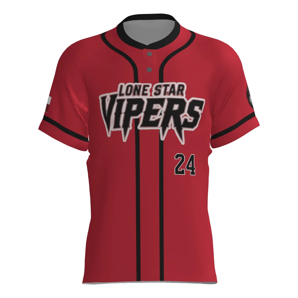 Lone Star Vipers 2-Button Game Jersey - Red