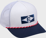 New Easton Vintage Rope Hat, White/Navy/Red