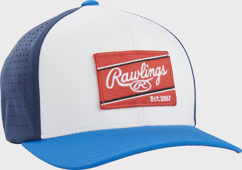 New Rawlings Red/White/Blue FlexFit Laser Cut Vented Hat