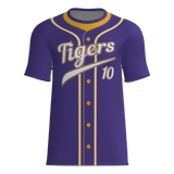 Tigers Faux Button Crew Neck Pull Over Game Jersey