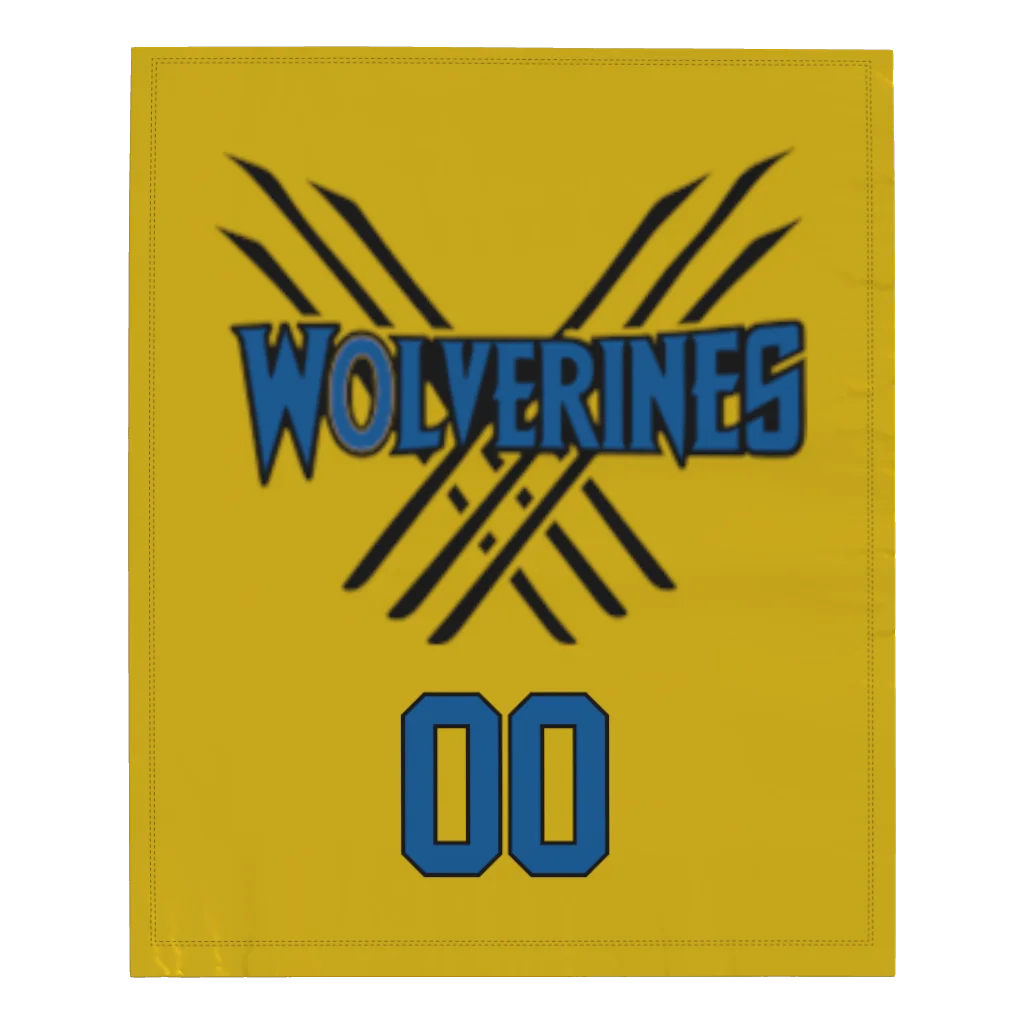 Wolverines Microfleece Blanket - 50" W X 60" L - With Name or Number