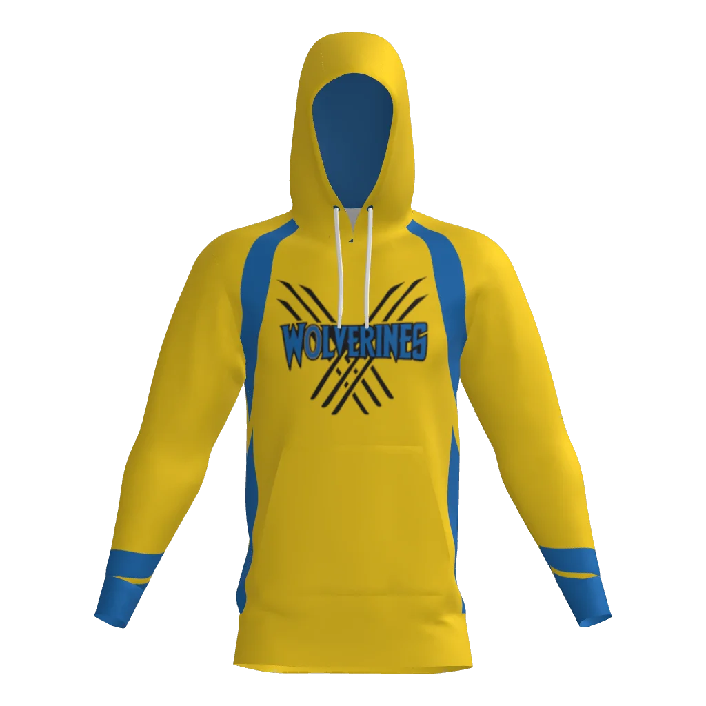 Wolverines Sublimated Fleece Hoodie W/ Number